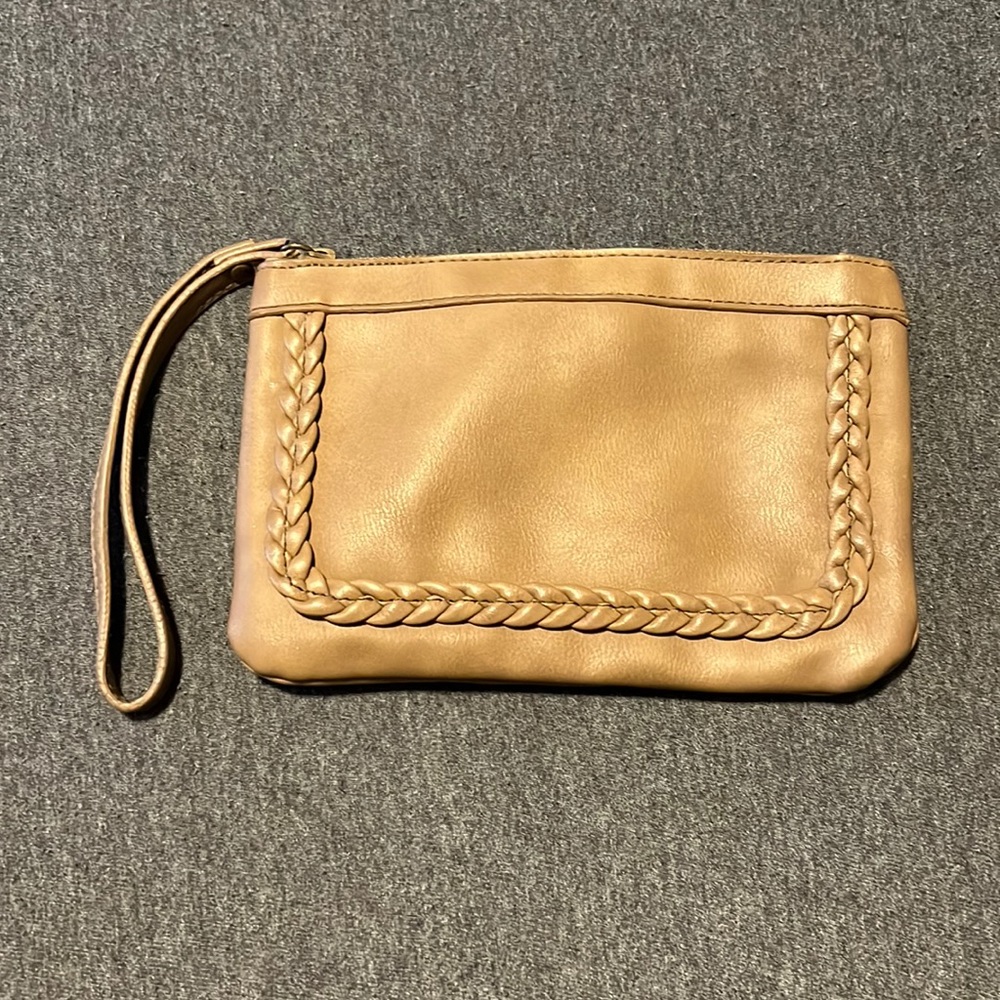 Light brown clutch/ wristlet